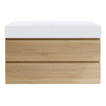 Twenty 1000 Wall Cabinet with Matt White Right Bowl Top