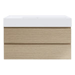 Twenty 1000 Wall Cabinet with Matt White Right Bowl Top