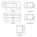 Twenty 1200 Wall Cabinet with Matt White Left Bowl Top