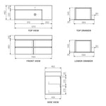 Pure Twenty 1200 Wall Cabinet with Left Bowl Top