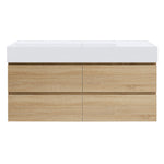 Twenty 1200 Wall Cabinet with Matt White Left Bowl Top