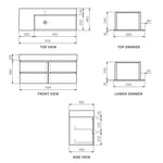 Pure Twenty 1200 Wall Cabinet with Matt White Right Bowl Top