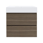 Twenty 600 Wall Cabinet with Matt White Right Bowl Top