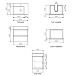 Pure Twenty 600 Wall Cabinet with Left Bowl Top