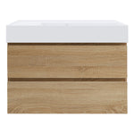 Twenty 800 Wall Cabinet with Matt White Right Bowl Top