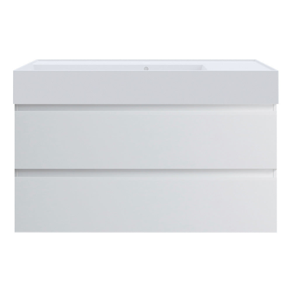 Pure Twenty 1000 Wall Cabinet with Matt White Left Bowl Top