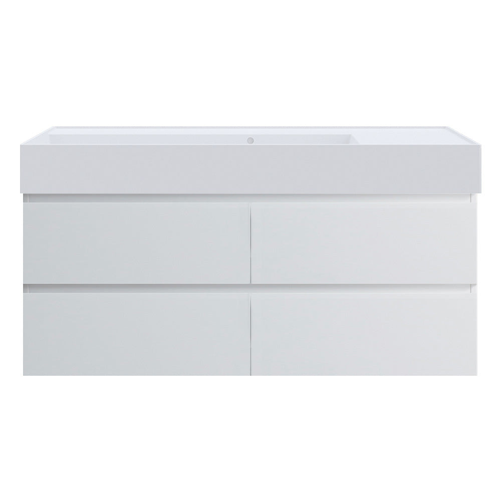 Pure Twenty 1200 Wall Cabinet with Matt White Left Bowl Top