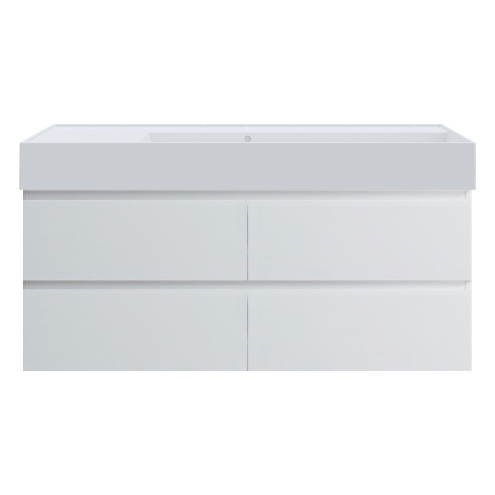 Pure Twenty 1200 Wall Cabinet with Matt White Right Bowl Top