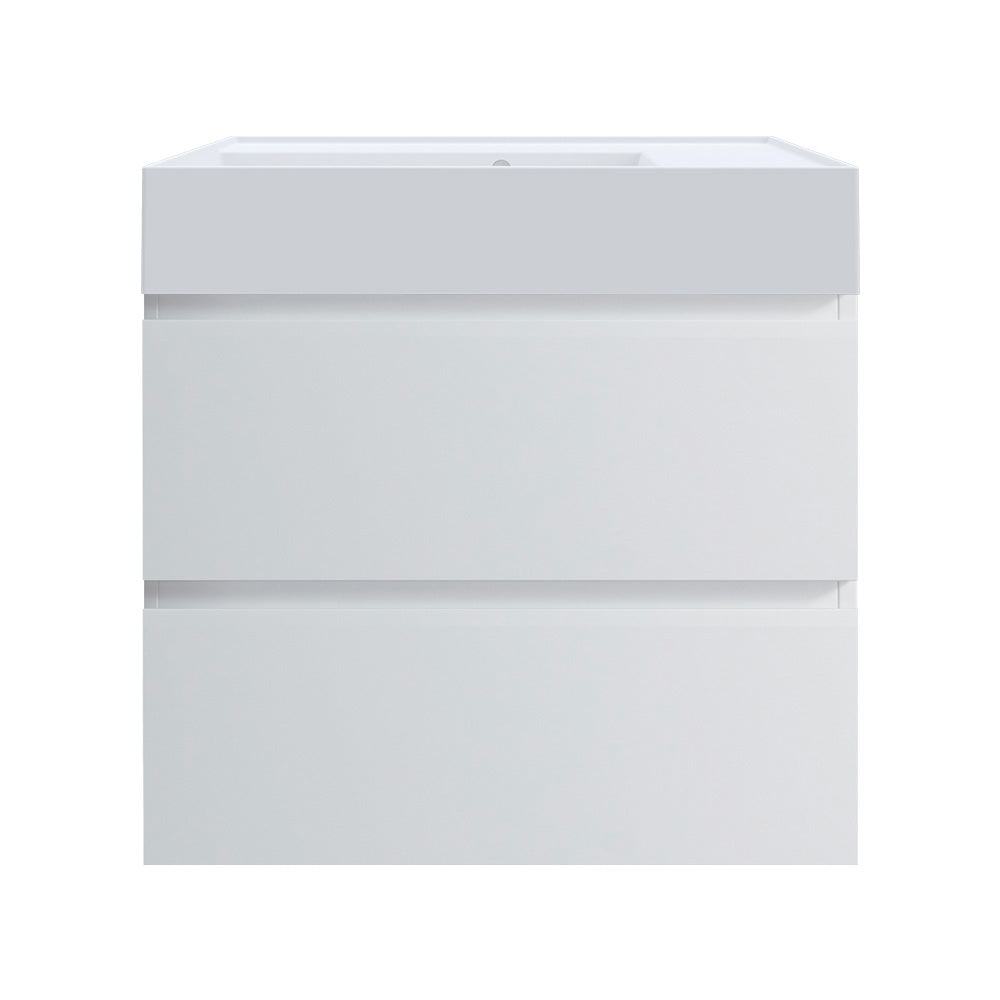 Pure Twenty 600 Wall Cabinet with Matt White Left Bowl Top