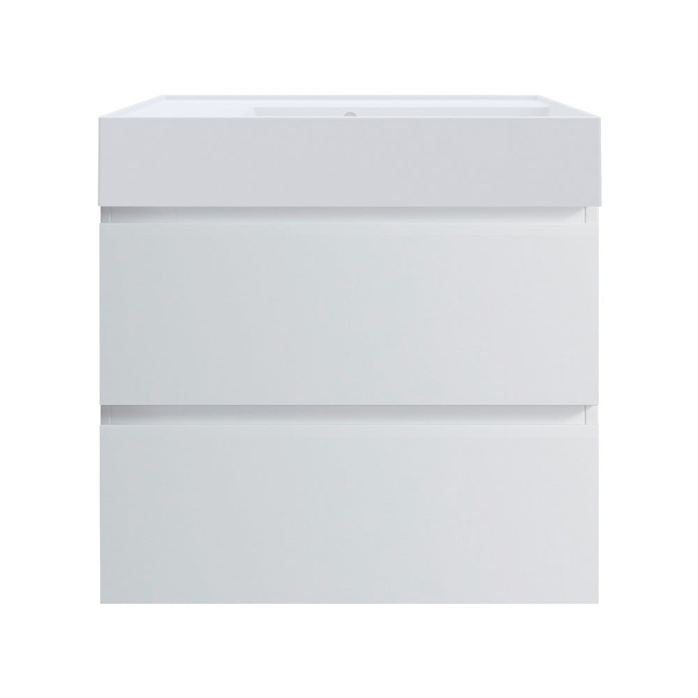 Pure Twenty 600 Wall Cabinet with Matt White Right Bowl Top