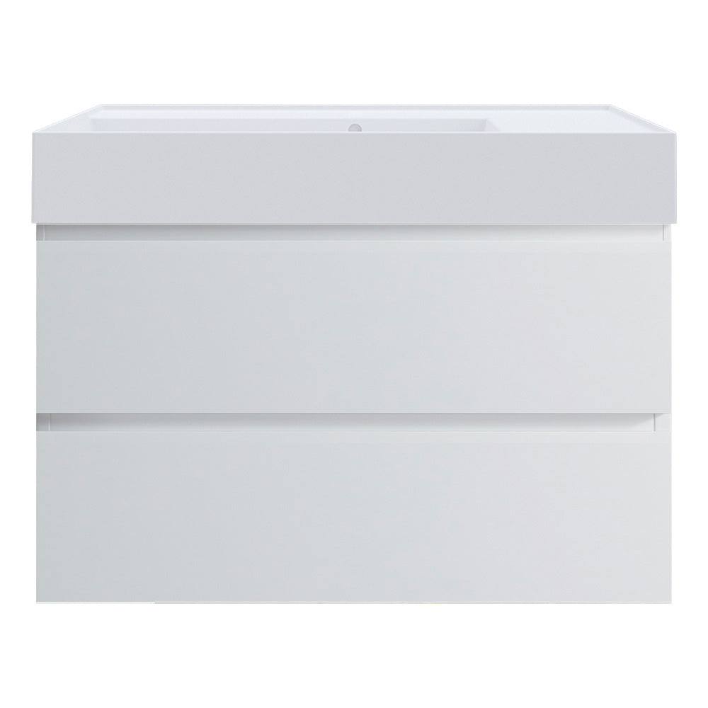 Pure Twenty 800 Wall Cabinet with Matt White Left Bowl Top