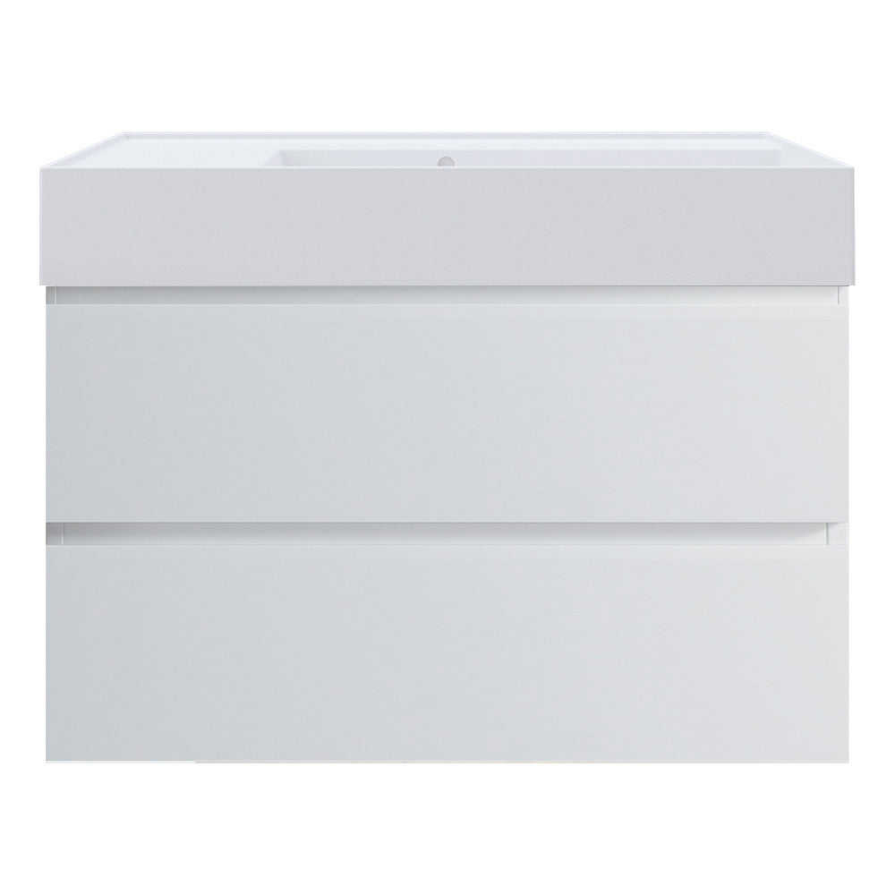 Pure Twenty 800 Wall Cabinet with Matt White Right Bowl Top