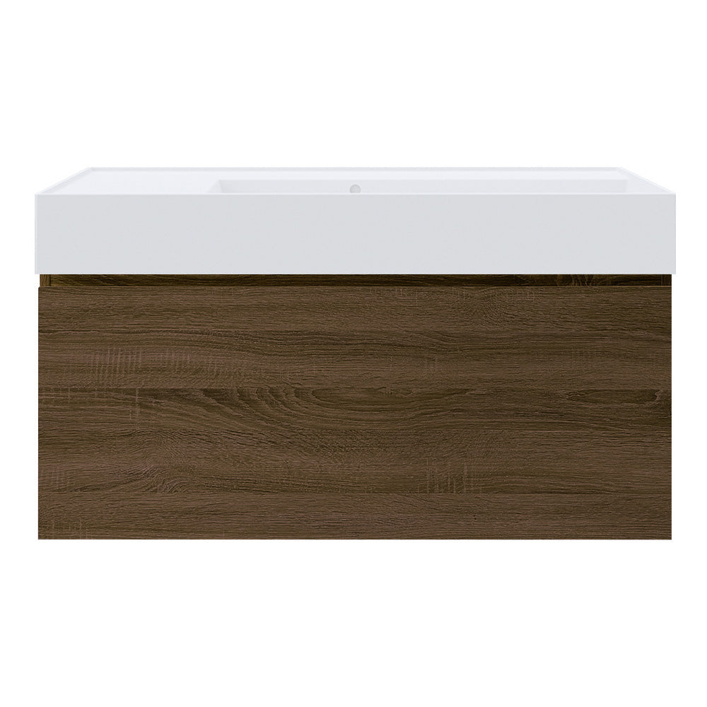 Rocki Twenty 1000 Wall Cabinet with Matt White Right Bowl Top