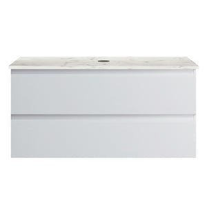 Pure Bianco Venti 1000 Wall Cabinet Matt White with Engineered Stone Top