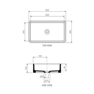 Trace Bench Basin (65x38x12H) - Basins