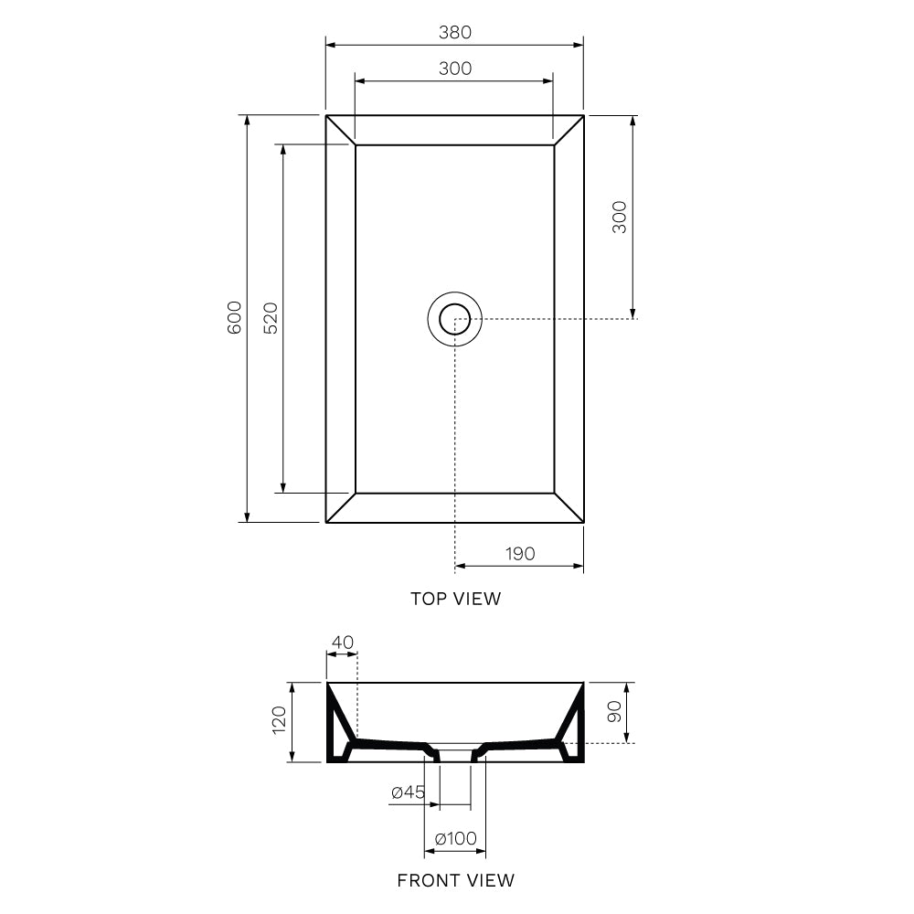 Track Bench Basin (60x38x12H)