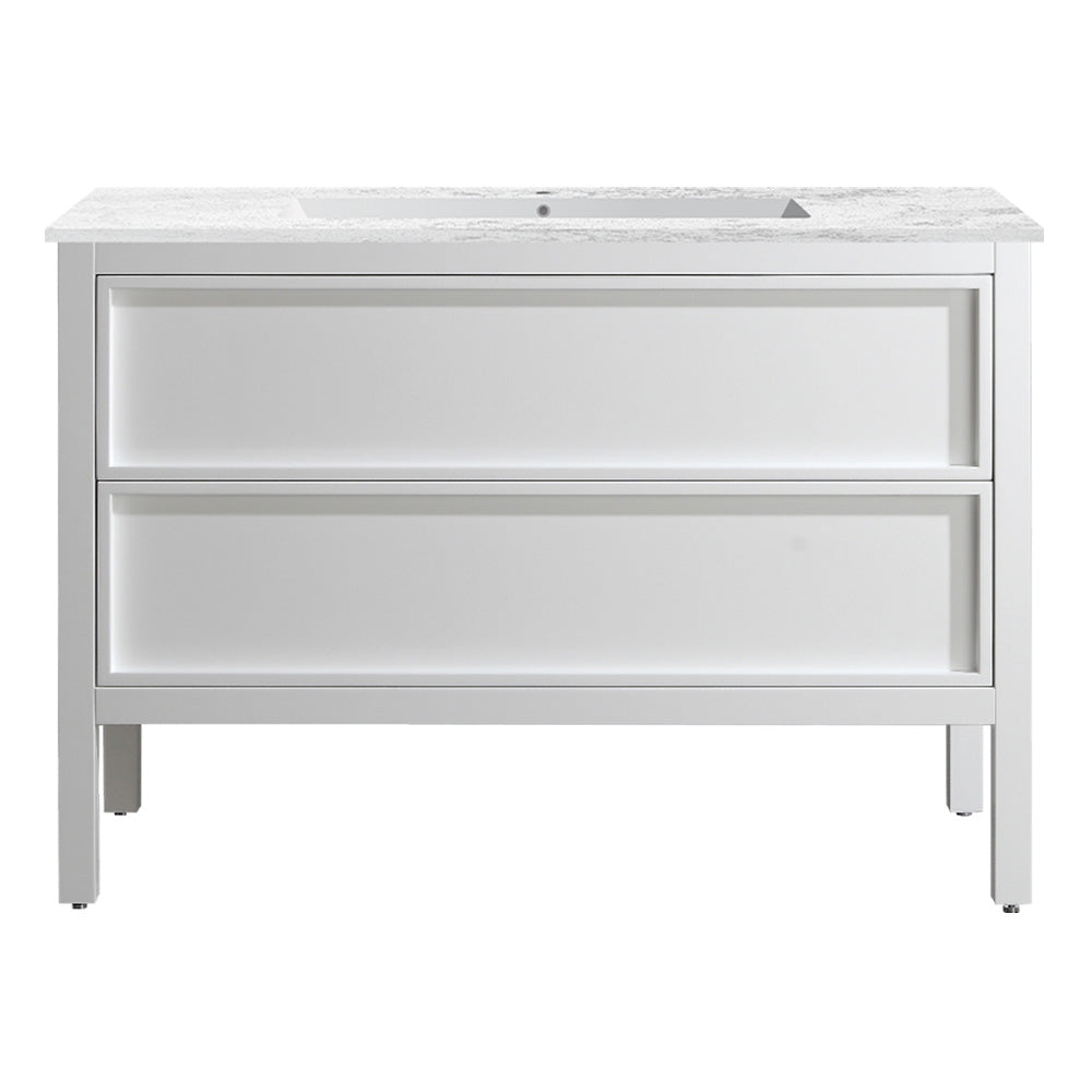 Arrivo Venti 1200 Floor Cabinet Gloss White with Engineered Stone Undermount Basin Top