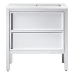 Arrivo Venti 800 Floor Cabinet Gloss White with Engineered Stone Undermount Basin Top