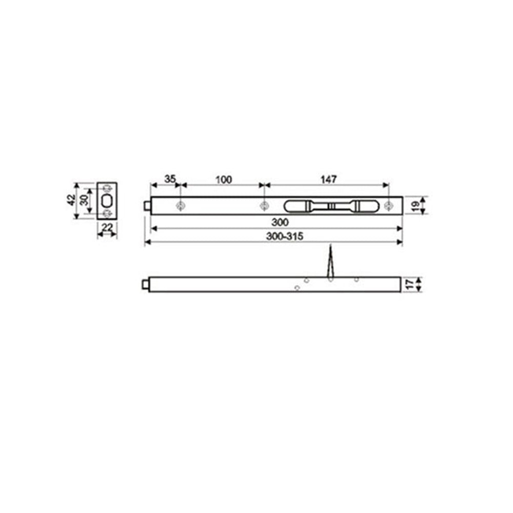 Rectangular Flush Bolt - Doorware