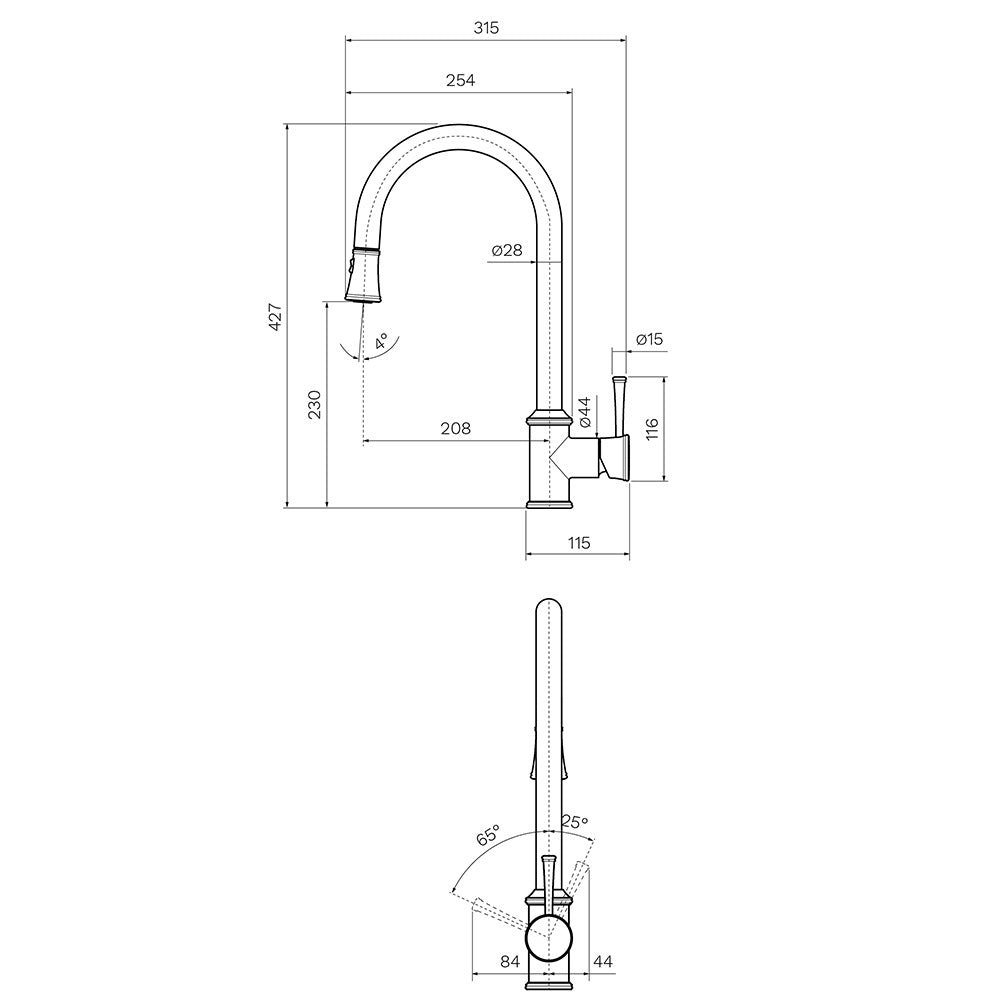 Real Kitchen Mixer with Pull Out Spray - Kitchen Tapware