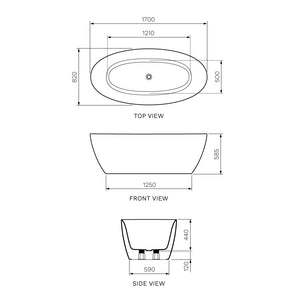 Ovale 1700 Freestanding Bath - Baths