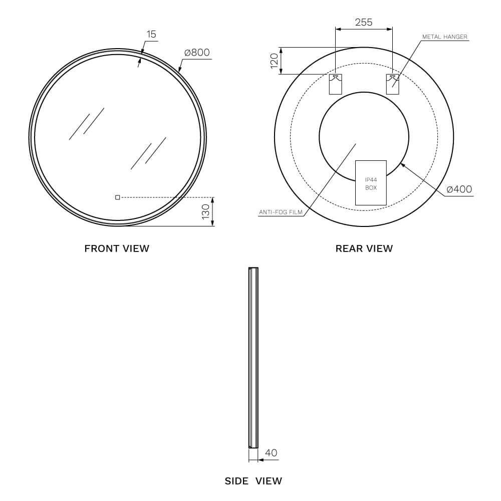 Acciaio Progressive LED Mirror 800 - Mirrors