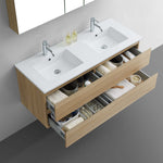 Evo 1200 Wall Cabinet with Double Ceramic Top - Vanity Cabinets