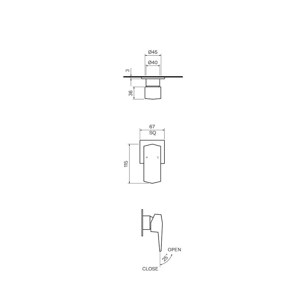 Exo Wall Mixer on Small Plate - Bathroom Tapware