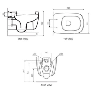 Mono Wall Hung Pan (including Soft Close Seat) - Toilets