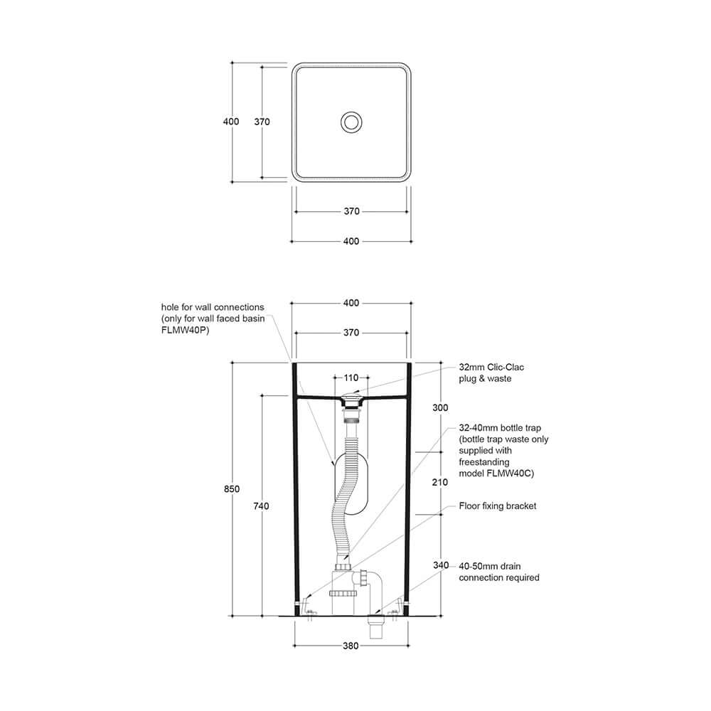 Monowash Column Basin Freestanding - Basins