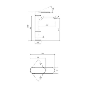 ABC II Mid Level Basin Mixer - Bathroom Tapware