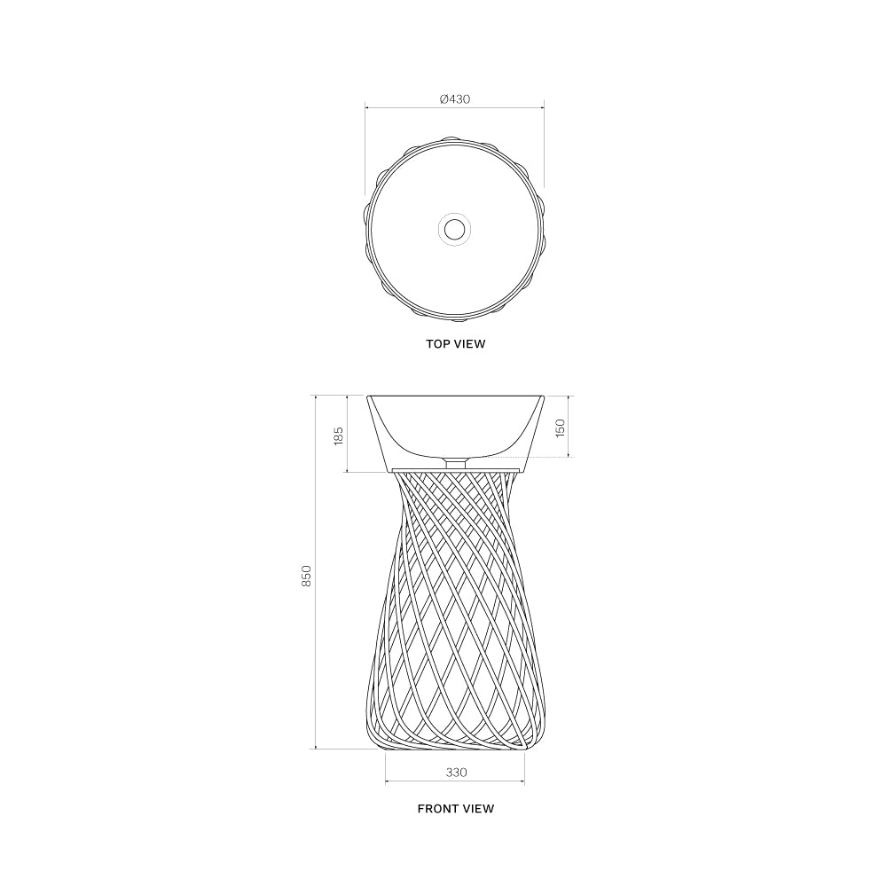 Wire Column Freestanding Basin - PARISI Basins