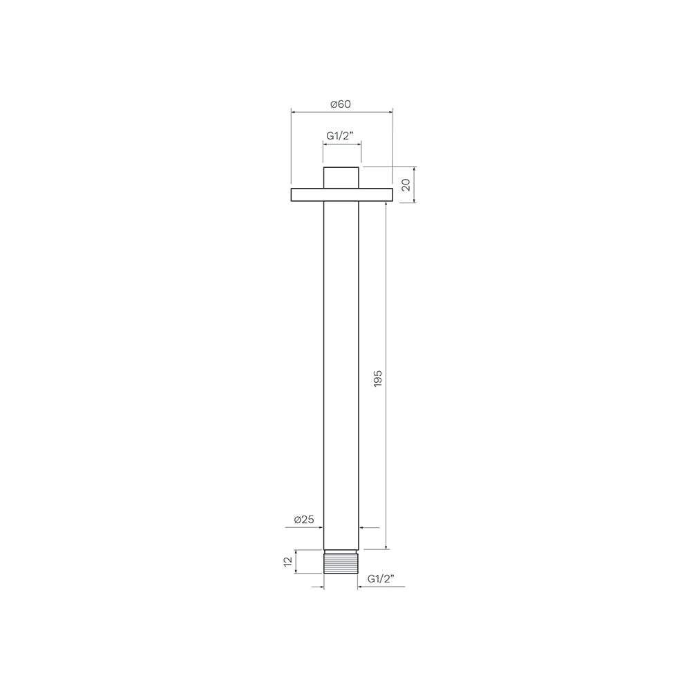 Play Ceiling Shower Arm 200mm - Showers