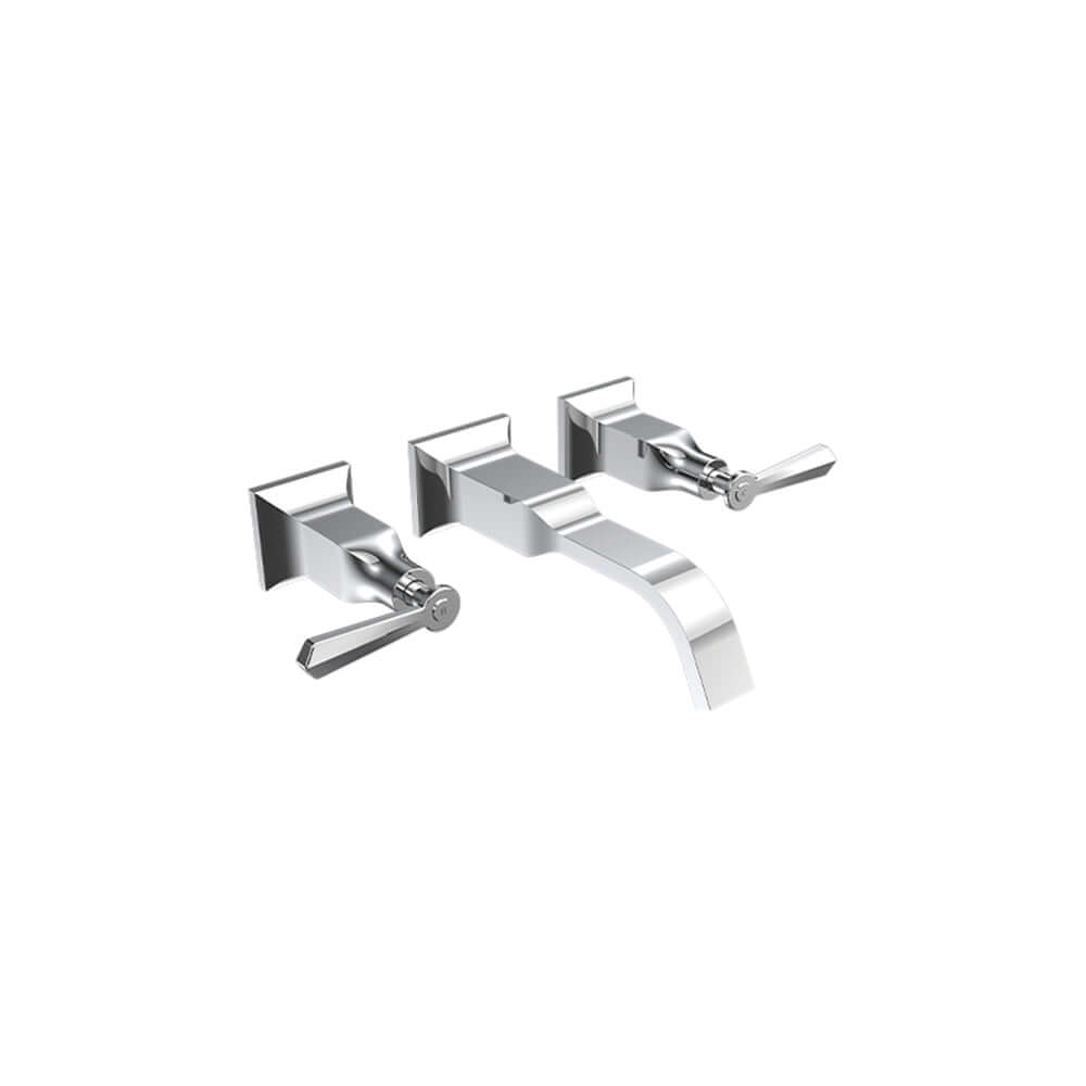 Jazz Lever Wall Basin Set with Spout - Bathroom Tapware