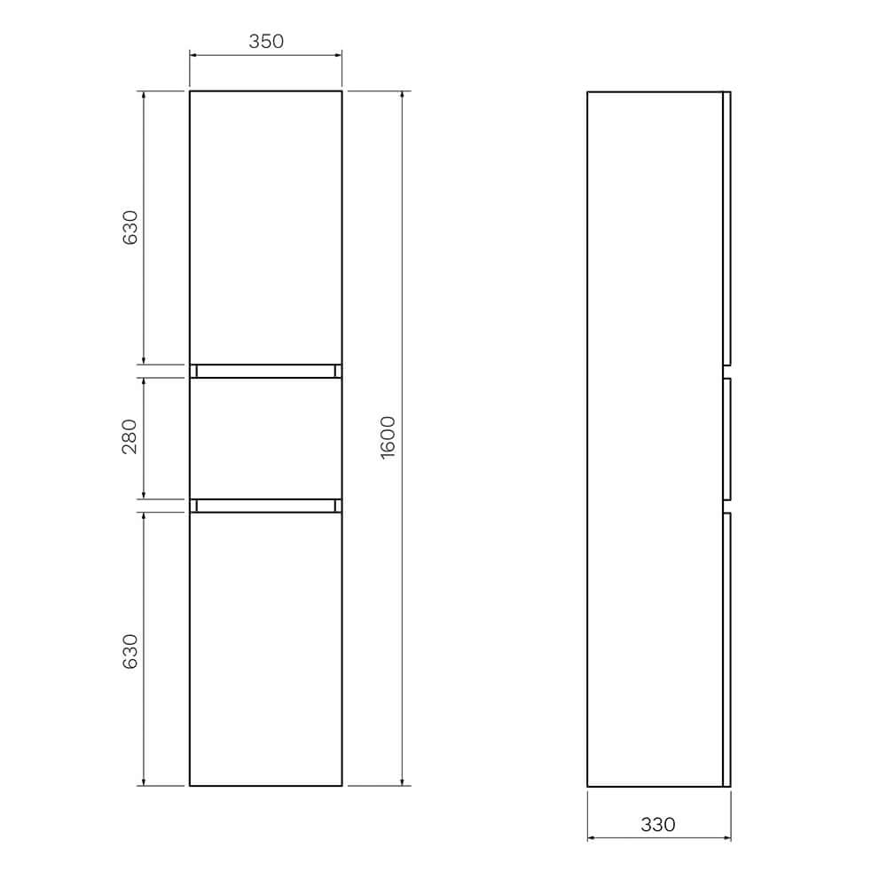 Lotus Ash 1600 Side Storage Unit - PARISI Side Storage