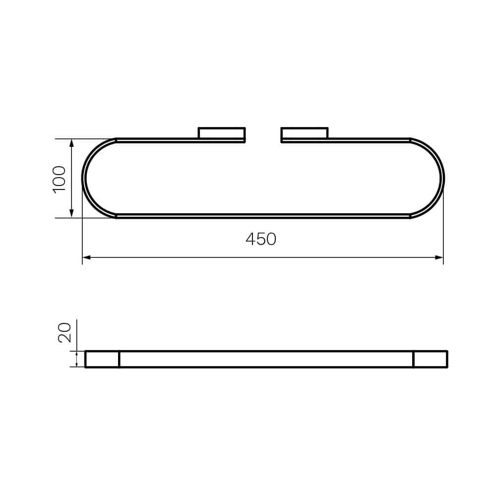 Ellisse Multi-function Towel Rail 450mm - PARISI Bathroom Accessories