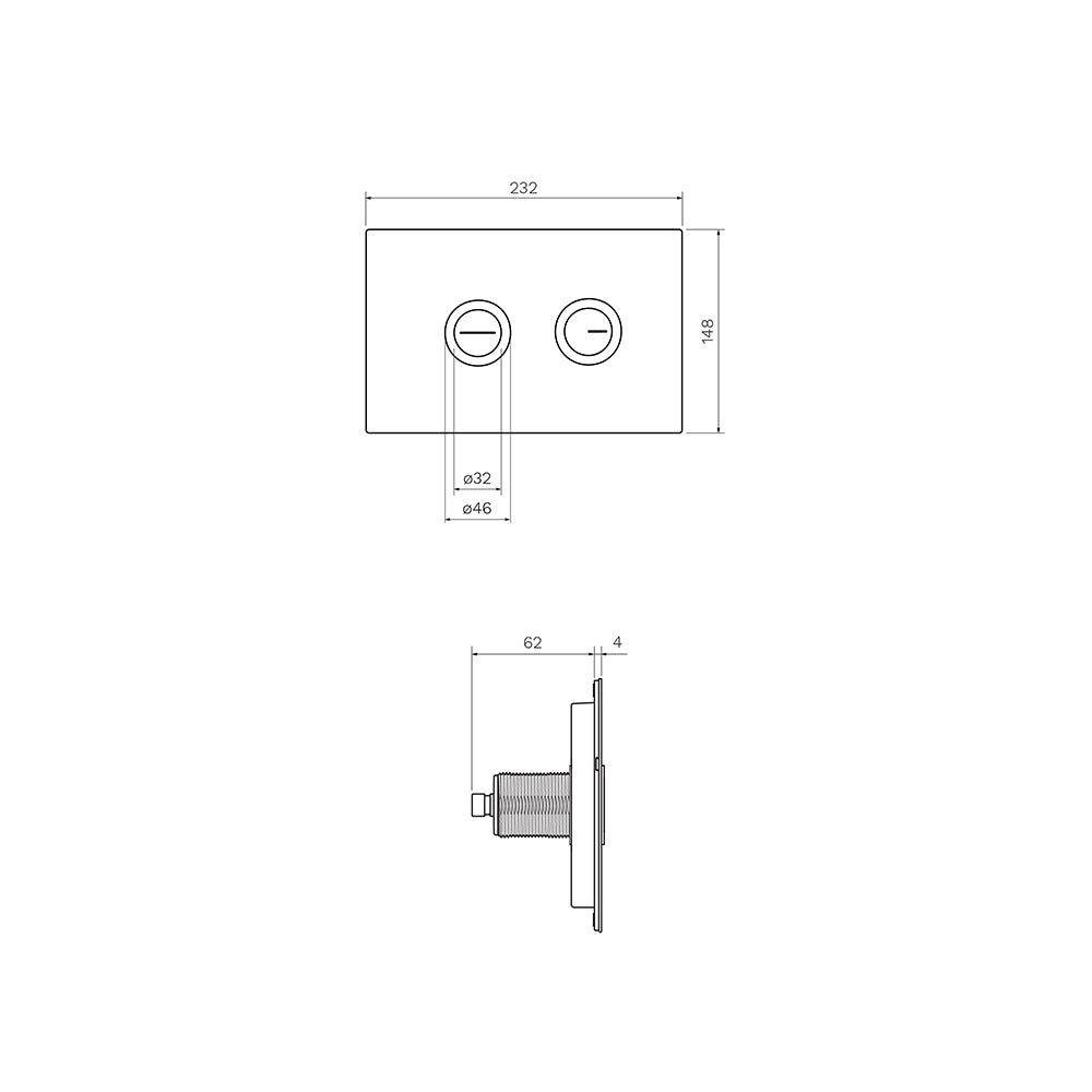 Twin Button Set on Glass Plate for PA136/PA141 (low level cisterns) - Toilets