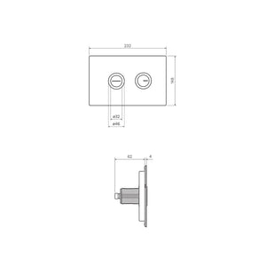 Twin Button Set on Glass Plate for PA136/PA141 (low level cisterns) - Toilets