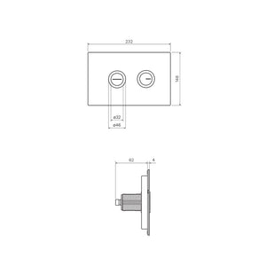 Twin Button Set on Metal Plate for PA136/PA141 (low level cisterns) - Toilets