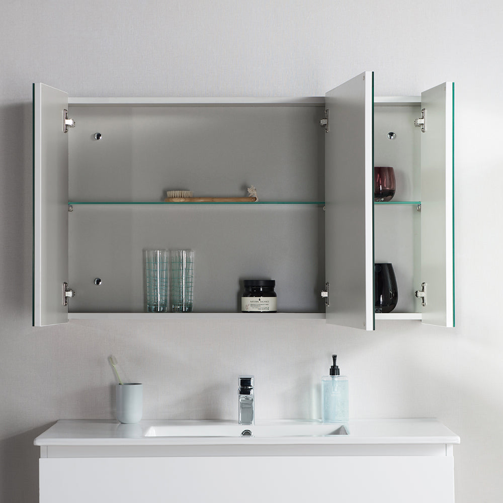 Pure Bianco 1000 Mirror Cabinet - Mirror Storage