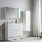 Pure Bianco Slim 1000 Floor Cabinet 2 Drawer with Ceramic Top - Vanity Cabinets