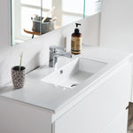 Pure Bianco Slim 1000 Floor Cabinet 2 Drawer with Ceramic Top - Vanity Cabinets