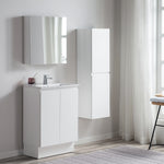 Pure Bianco Slim 600 Floor Cabinet 2 Door with Ceramic Top - Vanity Cabinets