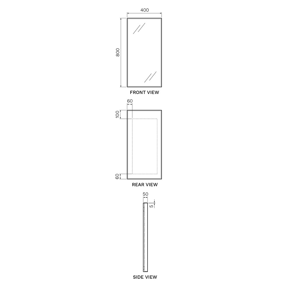 Pure Rectangle 400 Mirror - Mirrors