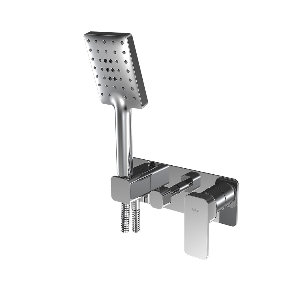 Quad II Wall Mixer with Diverter and ABS Hand Shower - Bathroom Tapware