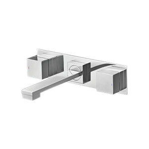 Quadro Wall Set with 220mm Spout on Plate - Bathroom Tapware