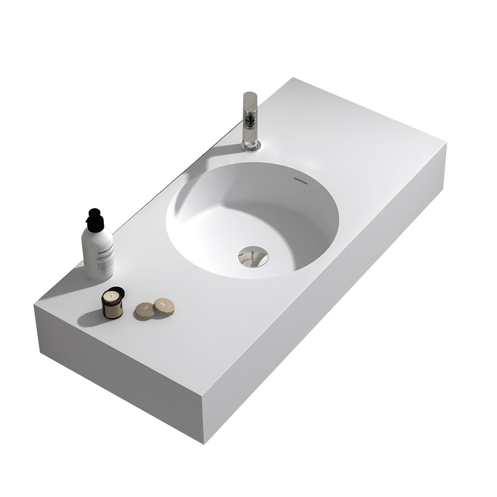 Rotondo 1000 Basin Right Hand Tap Hole with Overflow - Bathroom Furniture