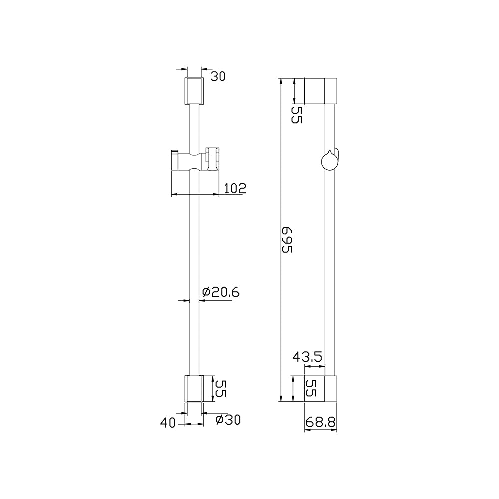 Stella Sliding Rail Only - Showers