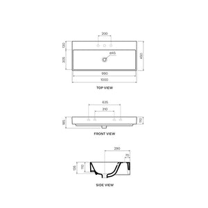 Velca 100 Back to Wall Inset Basin - Basins