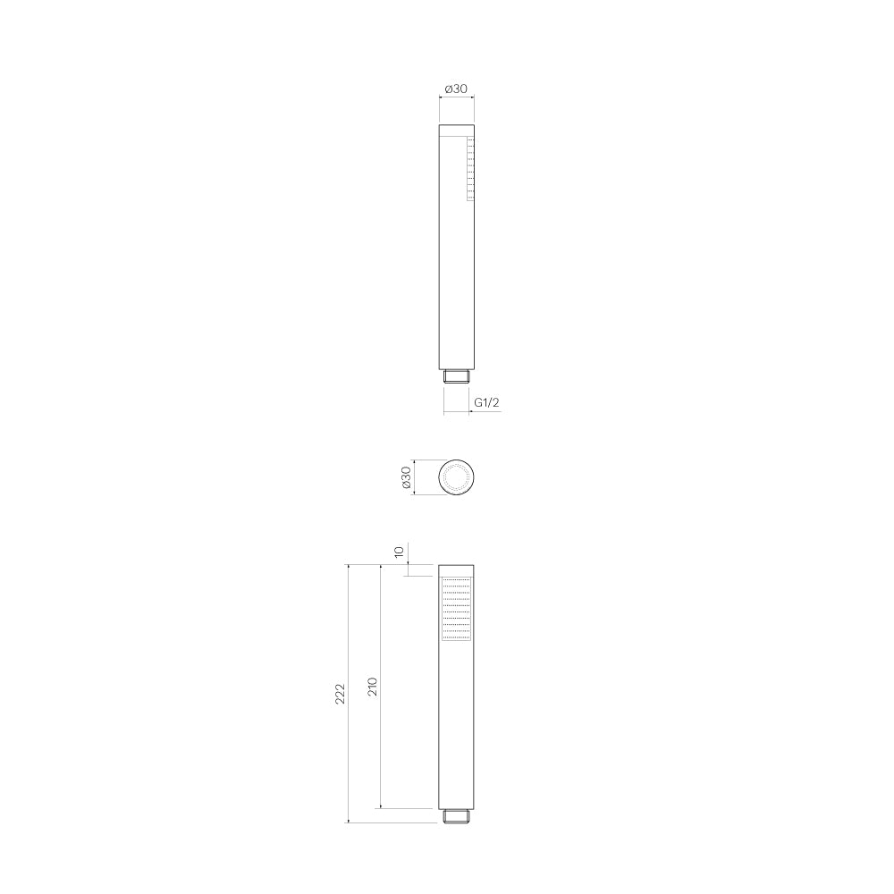 Tondo Hand Shower (ABS) with Hose - Showers